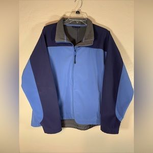 Lands End Mens Squall Jacket Coat Sz XL Blue Fleece Lined Zip EUC